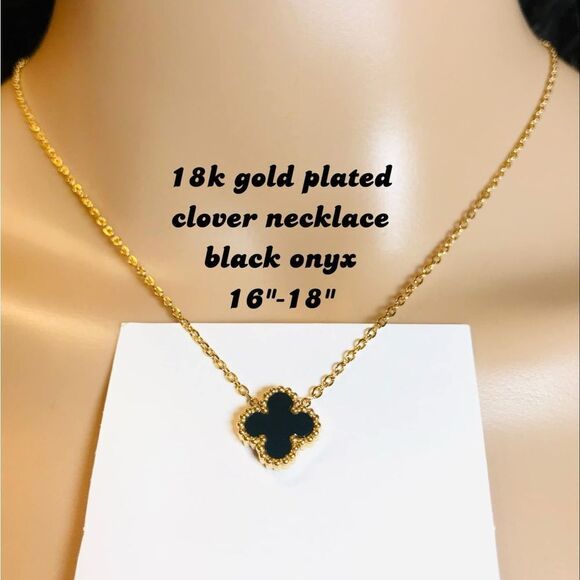 Fashion Clover Necklace 18k gold plated - Picture 1 of 5